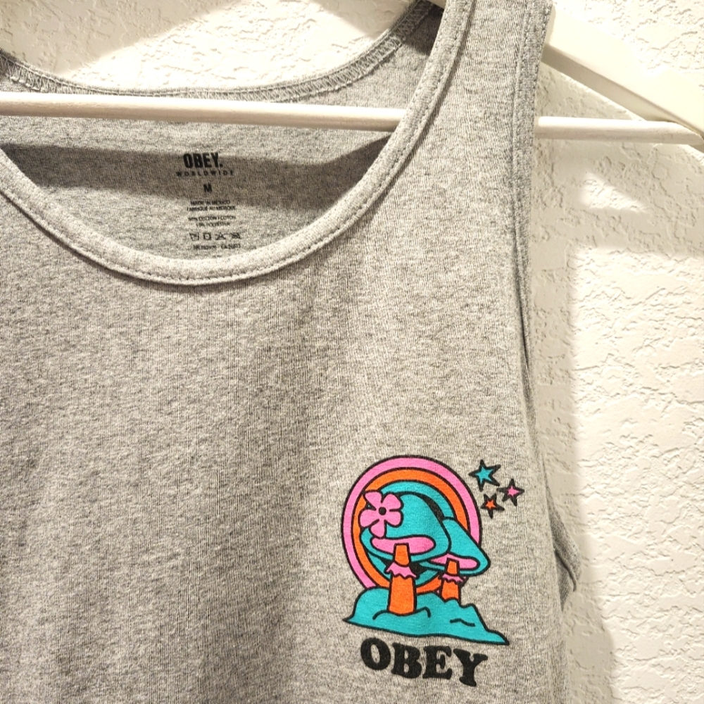 M Obey Grey Tank Top